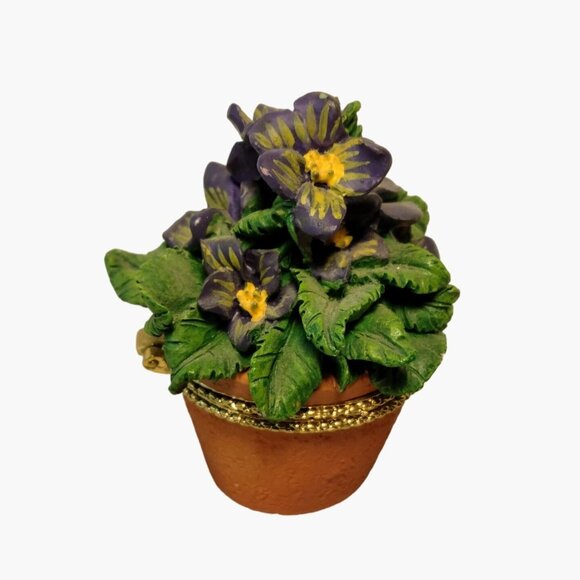 Papel Giftware Mini Pansy Pot Box Trinket Box Thinking Of You Message 1999 - Picture 3 of 8